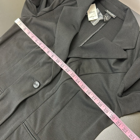 Lane Bryant Black One Button Closure Stretch Blazer Sz 14 Office Career - Picture 11 of 14